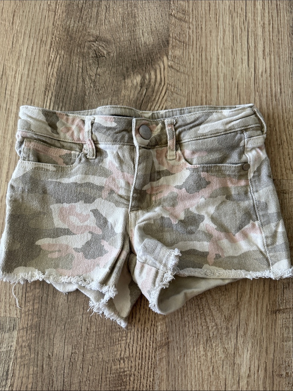 Joe's Jeans Camo Denim Shorts in Pink and Tan
